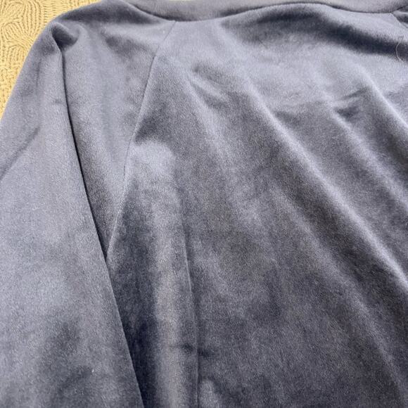 LOFT Midnight Blue Crew Neck Velour Velvet Sweater Small - Picture 8 of 9